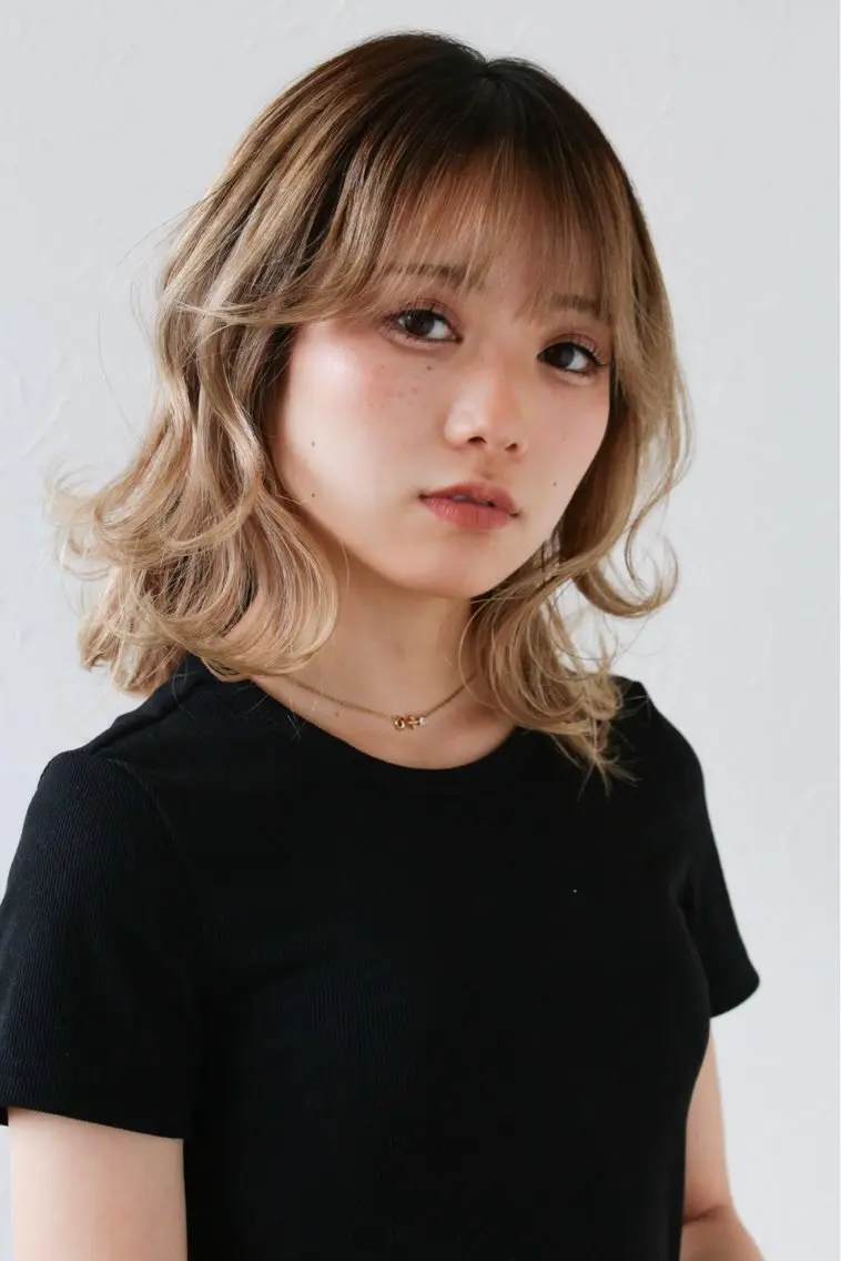 ミディアム カット パーマ 韓国ヘア/パーマ スタイル　北川玲聖のヘアスタイル