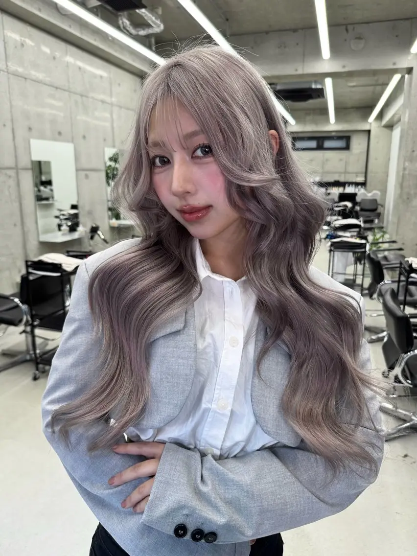カラー ヘアカラー トリートメント Asami/名古屋/ ハイトーン/デザインのヘアスタイル