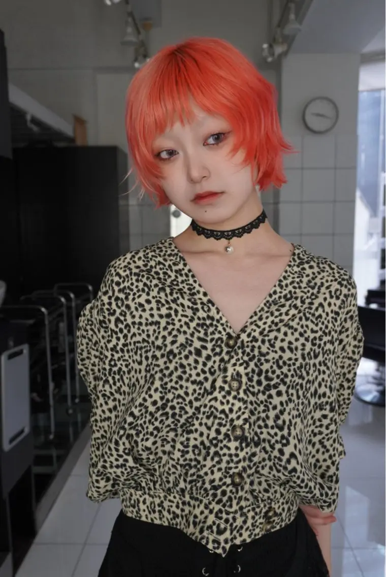 ショート カラー ヘアアレンジ ヘアカラー トリートメント minto/ パーマモデル募集中のヘアスタイル