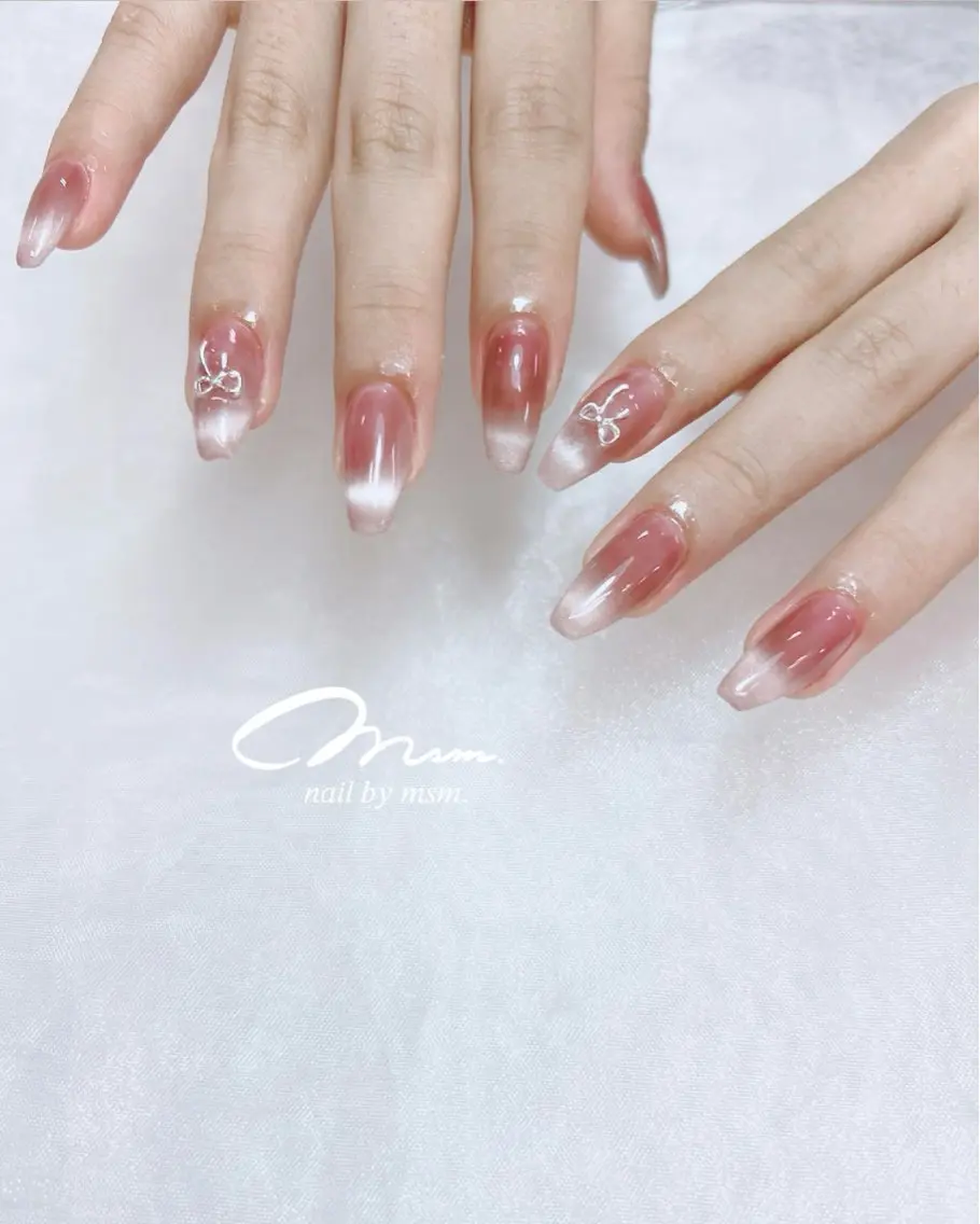 ネイル リボン ワンホンネイル msm.MANAMI 天神・ネイル・眉毛のネイルデザイン