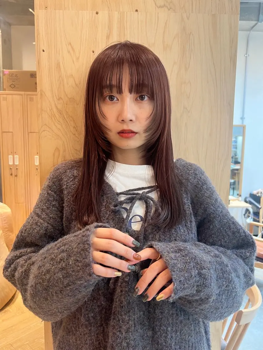 🟧迷ったらこれ‼︎🟧人気no.2💞顔まわりカット＋つやカラー＋トリートメントの写真