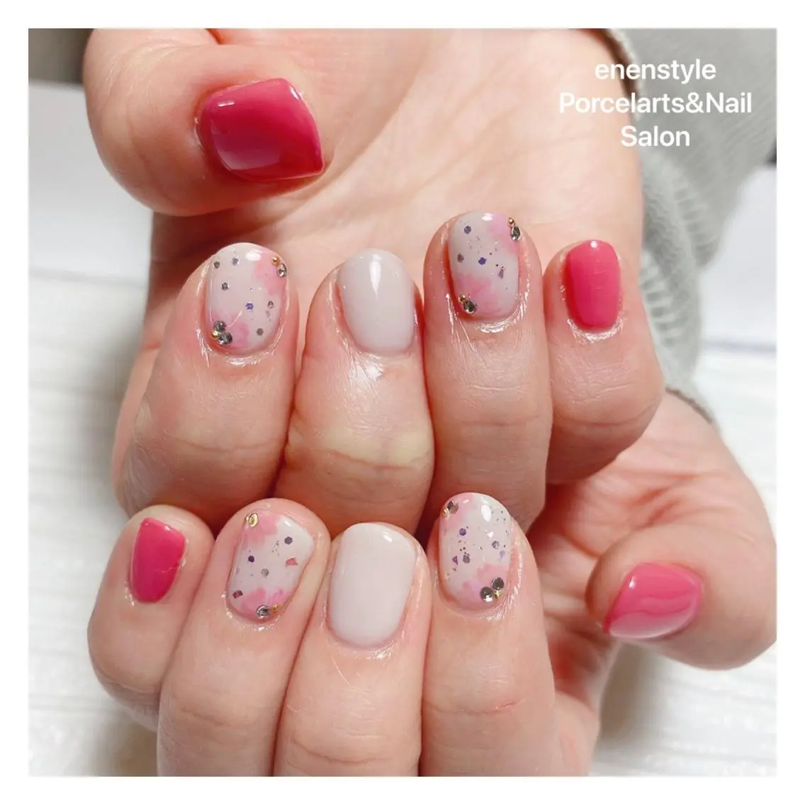 ショート ネイル ハンドネイル 🐾enen style 🐾のネイルデザイン