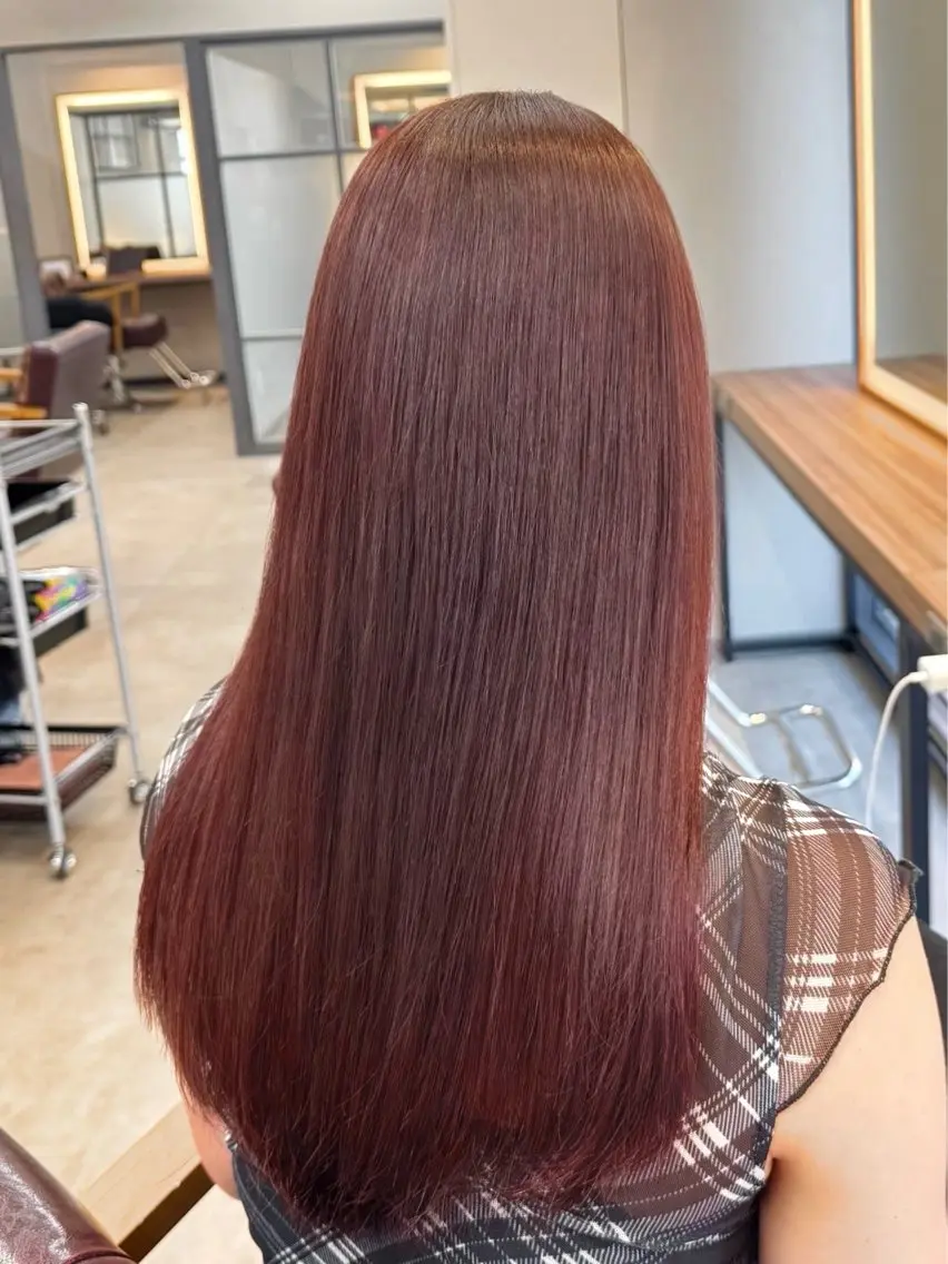 【🍓暖色系カラー✩‎꙳】透明感カラー + Aujua2stepトリートメントの写真