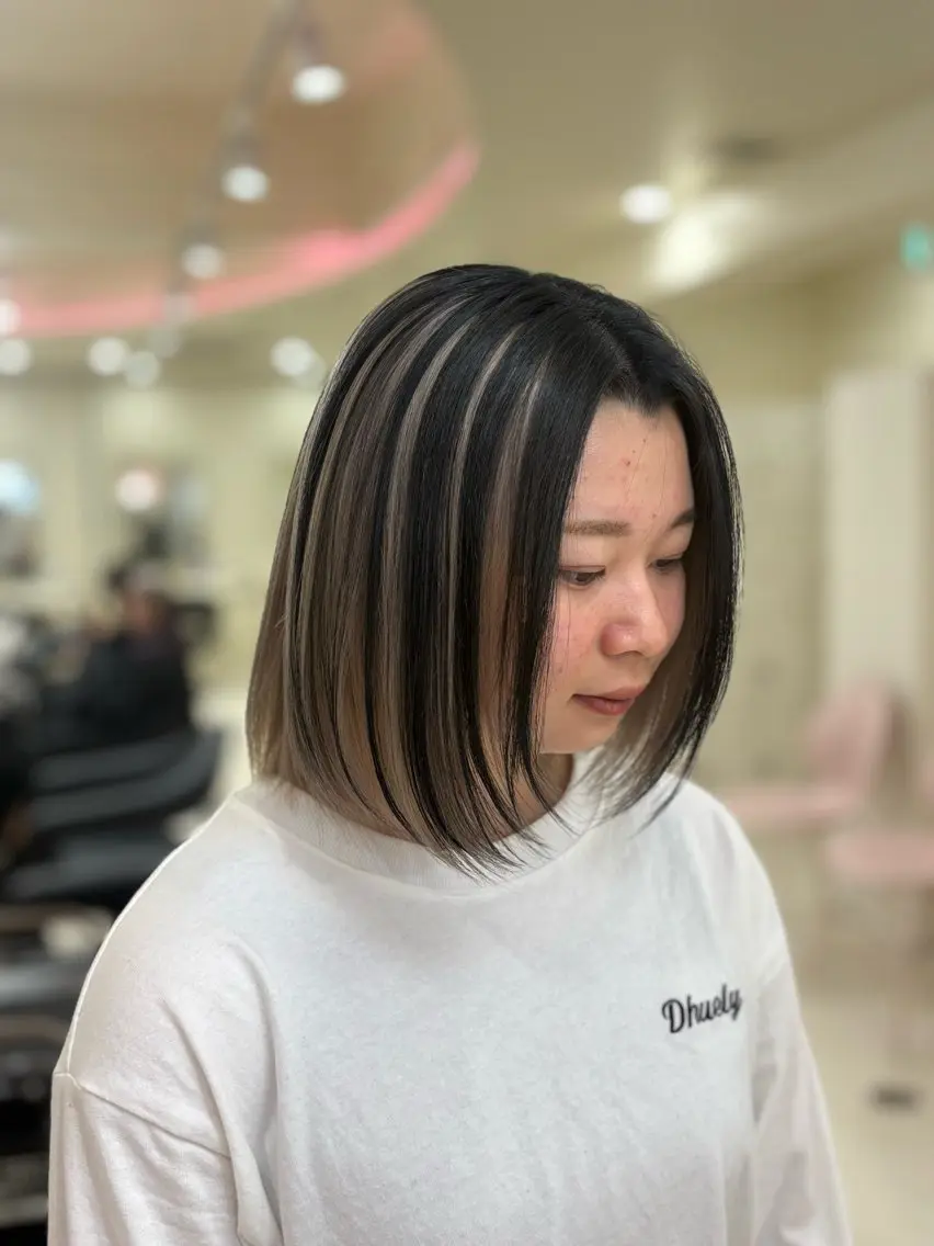 ミディアム カラー ヘアアレンジ ヘアカラー 💟RINNA 艶カラー💟のヘアスタイル
