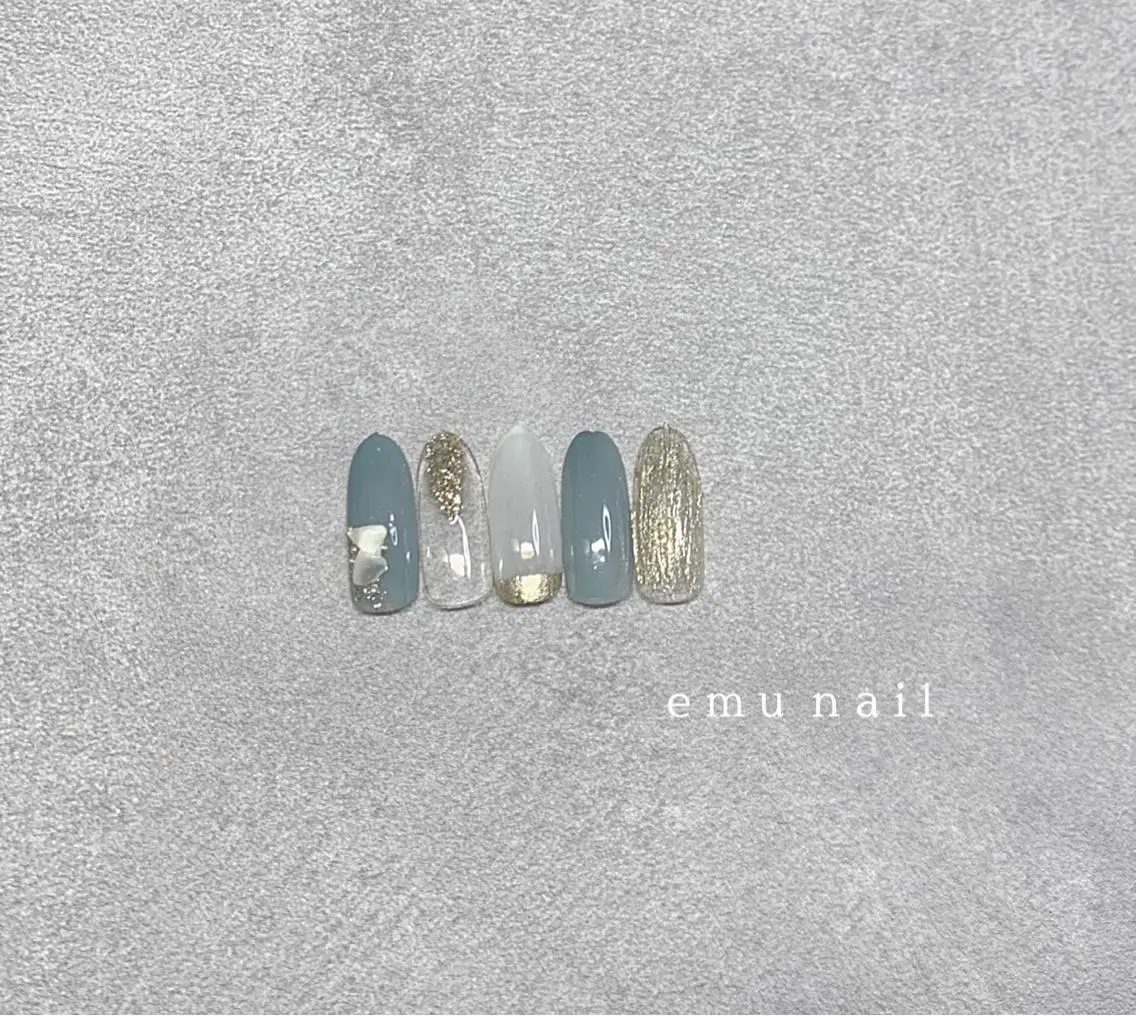 ネイル ブルー 春ネイル emu nailのネイルデザイン
