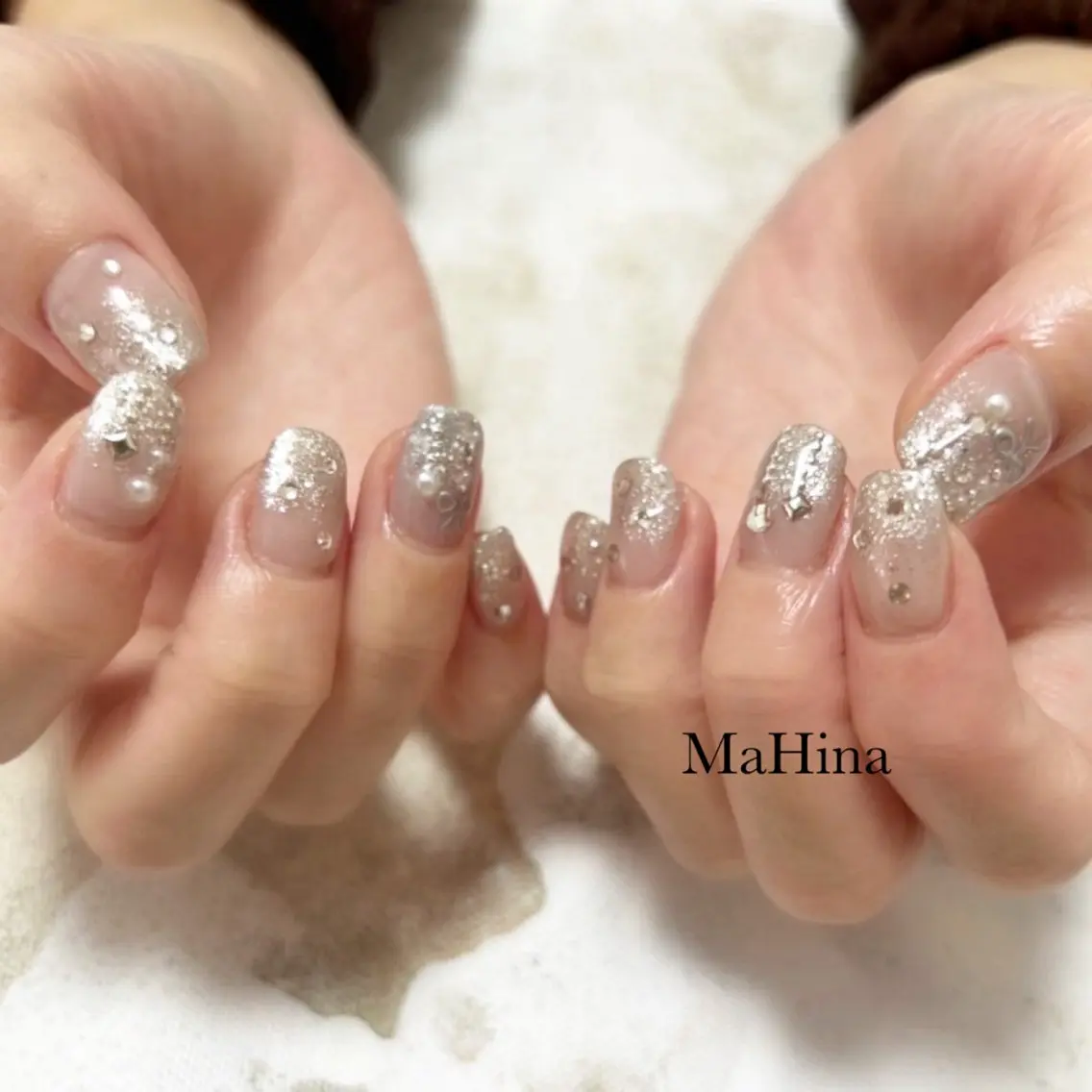 ネイル ジェルネイル キラキラネイル マグネットネイル 冬ネイル クリスマス ハンドネイル Le Vernis MaHina・まひなのネイルデザイン