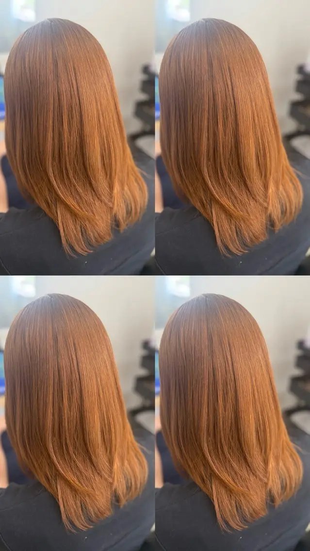 ミディアム レイヤーカット トリートメント 縮毛矯正 髪質改善🪽 森川☜ ☜ のヘアスタイル
