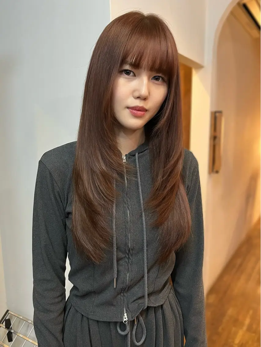 セミロング カラー ブリーチ ブリーチなしカラー 🤍ボブ/顔周り カット/🤍honoのヘアスタイル