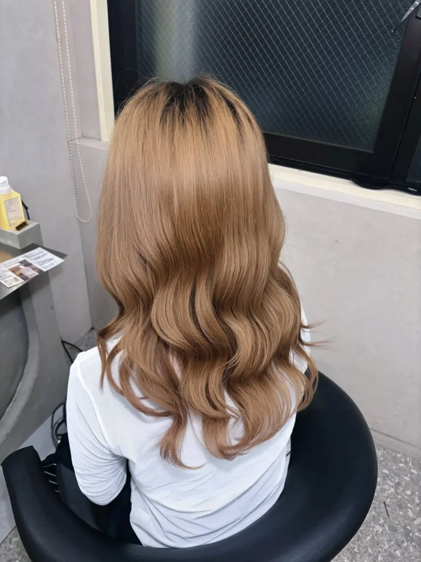 セミロング カラー ヘアカラー トリートメント 透明感カラー/ りおのヘアスタイル