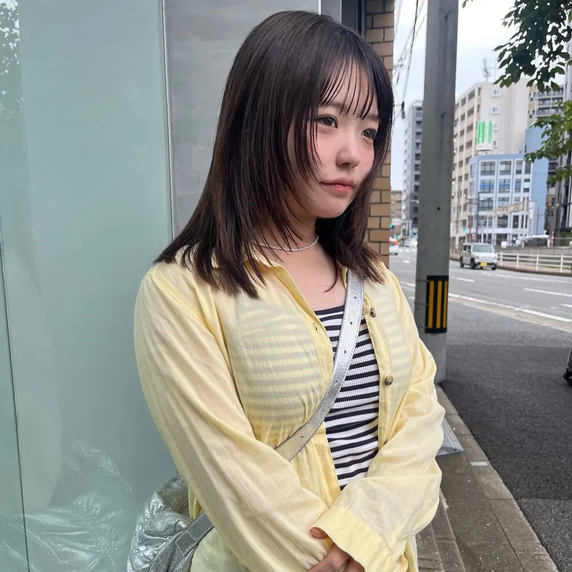 ミディアム 顔周りカット レイヤーカット カット トリートメント yuumi/大濠🪷 顔周り/ベージュのヘアスタイル