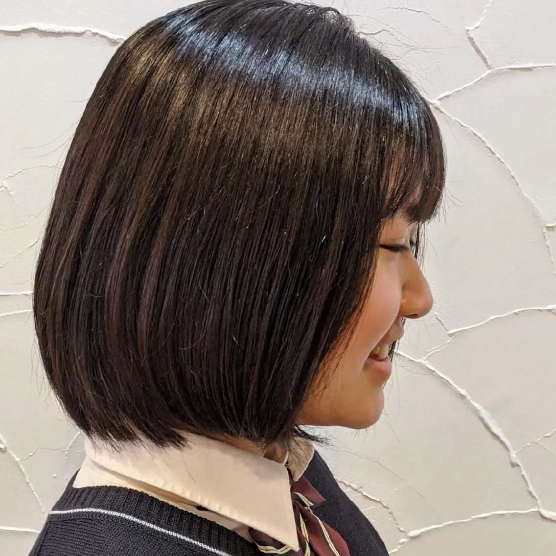 ミディアム ボブ カット トリートメント 髪質改善&白髪ぼかし カラー♡店長みやけ♡のヘアスタイル