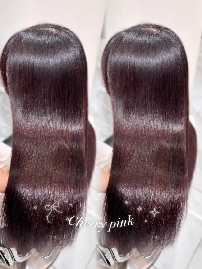 ロング カラー ブリーチ イルミナカラー ブリーチなしカラー ピンクカラー カット ヘアカラー トリートメント 盛れる顔まわり🤍 渋谷/Risa🎀のヘアスタイル