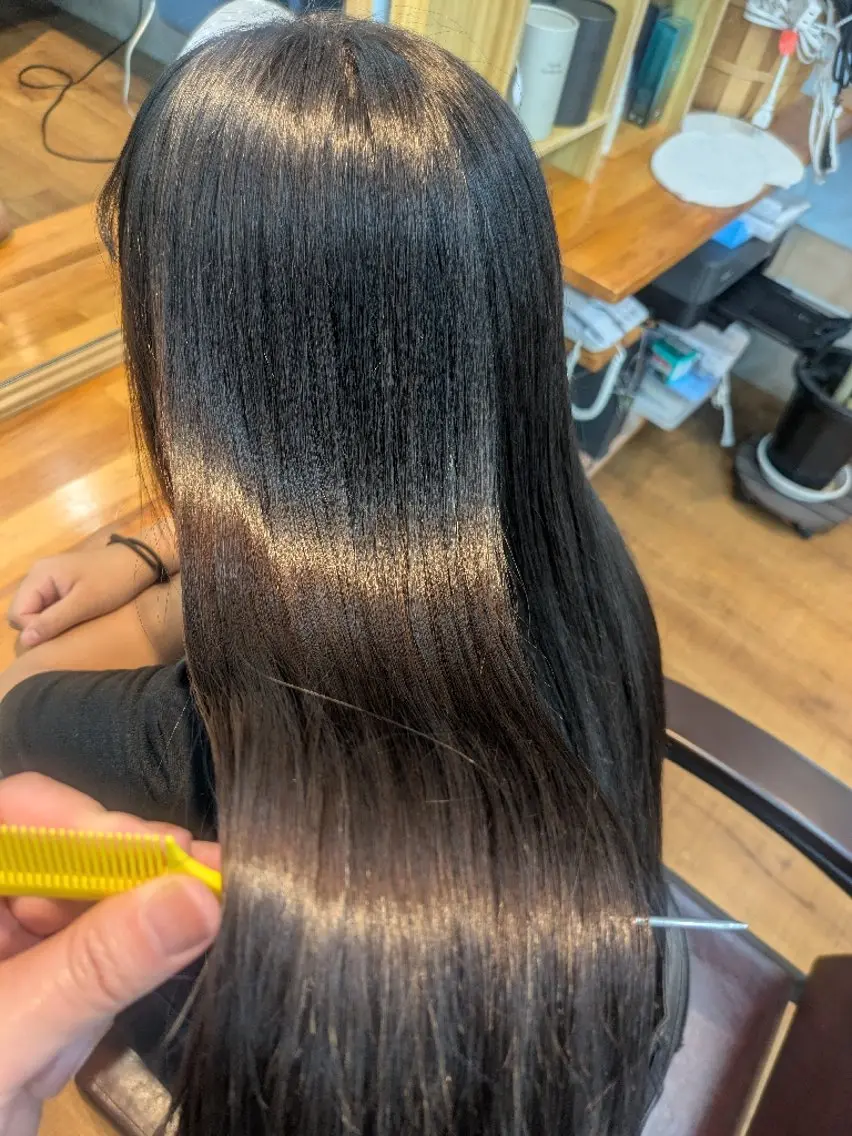 ロング 髪質改善&白髪ぼかし カラー♡店長みやけ♡のヘアスタイル