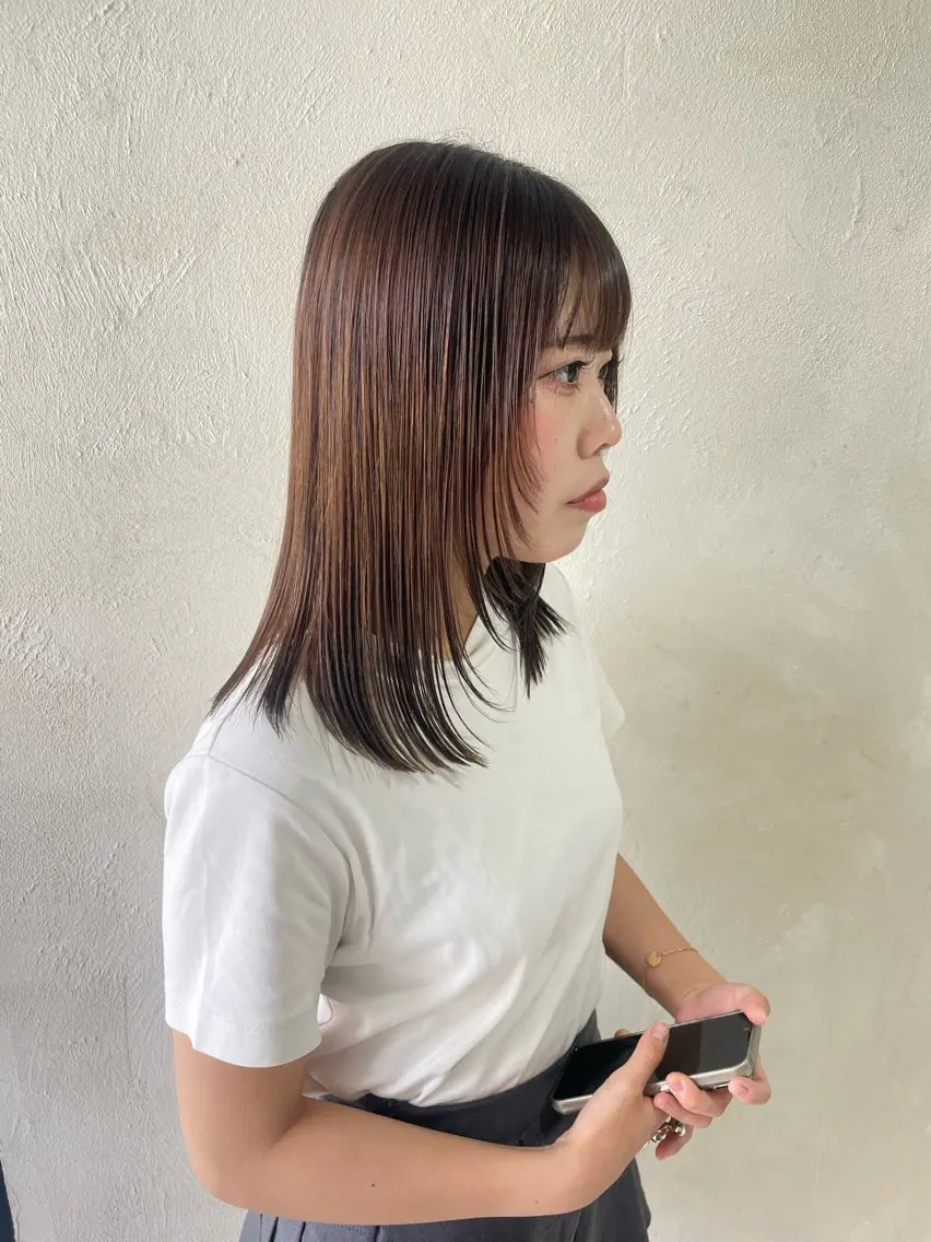 【艶髪×サラサラ】カット+カラー+縮毛矯正+薬剤除去￥14300の写真