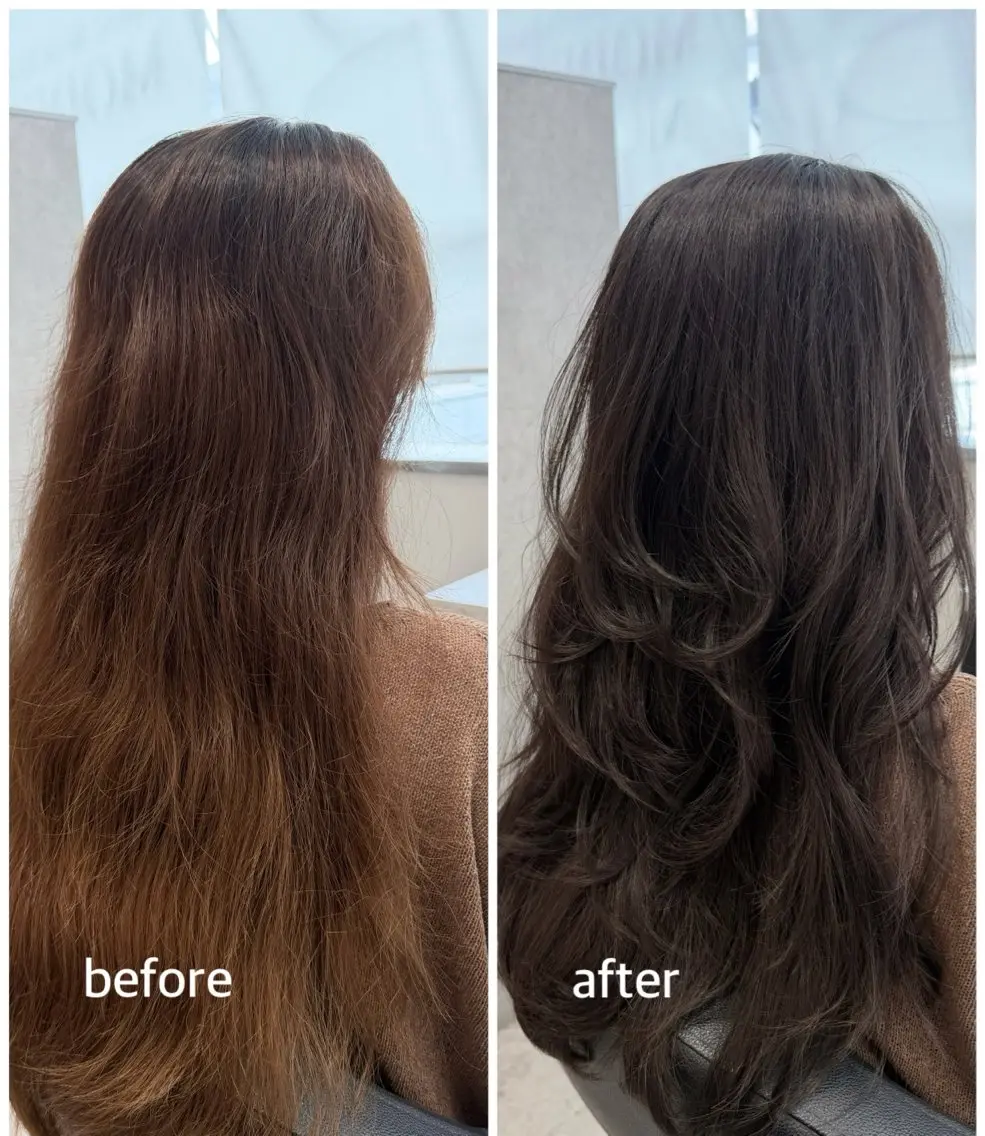 ロング カット ヘアカラー トリートメント 山田 直樹のヘアスタイル