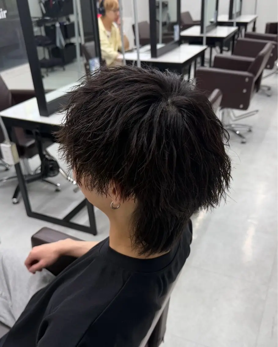 ミディアム パーマ メンズ カット パーマ メンズパーマ特化/ ウルフ/AOTOのヘアスタイル