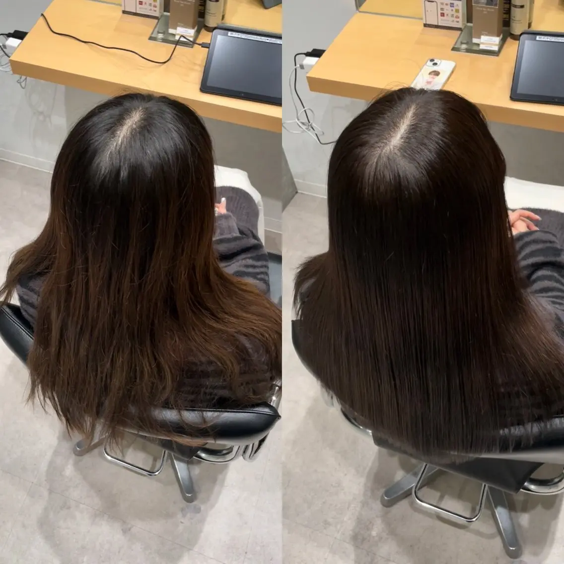 ロング カラー イルミナカラー ロング トリートメント 髪質改善ヘアケア 艶髪特化/上田のヘアスタイル