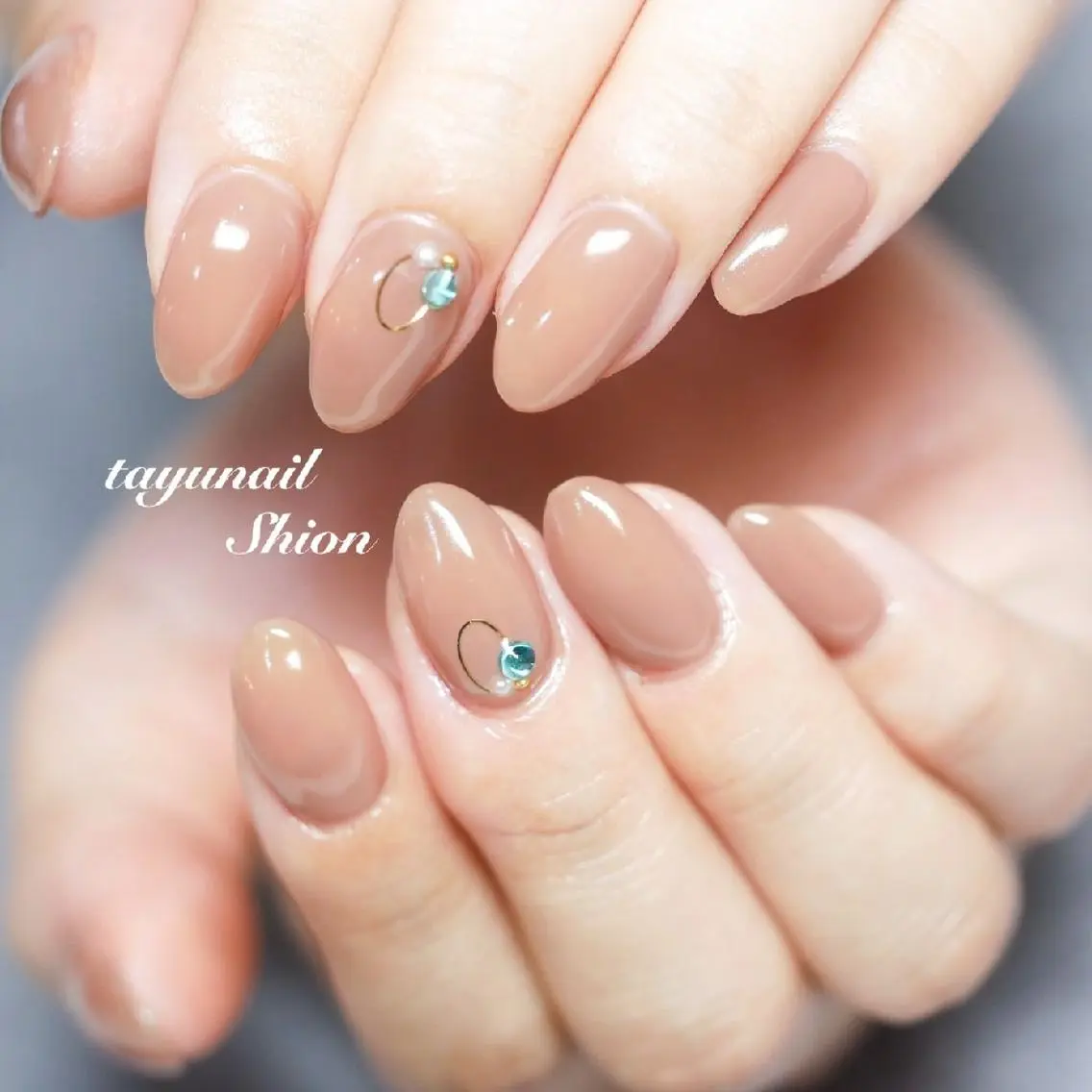 ネイル ブルー ジェルネイル パラジェル シンプルネイル 夏ネイル ネイルサロン 【たゆnail】のネイルデザイン