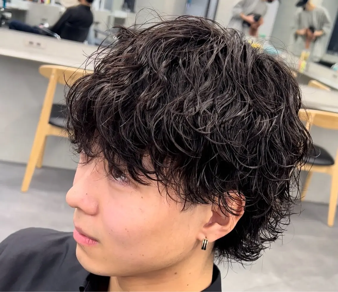 セミロング パーマ ヘアアレンジ メンズ fifth 石川 凪のヘアスタイル