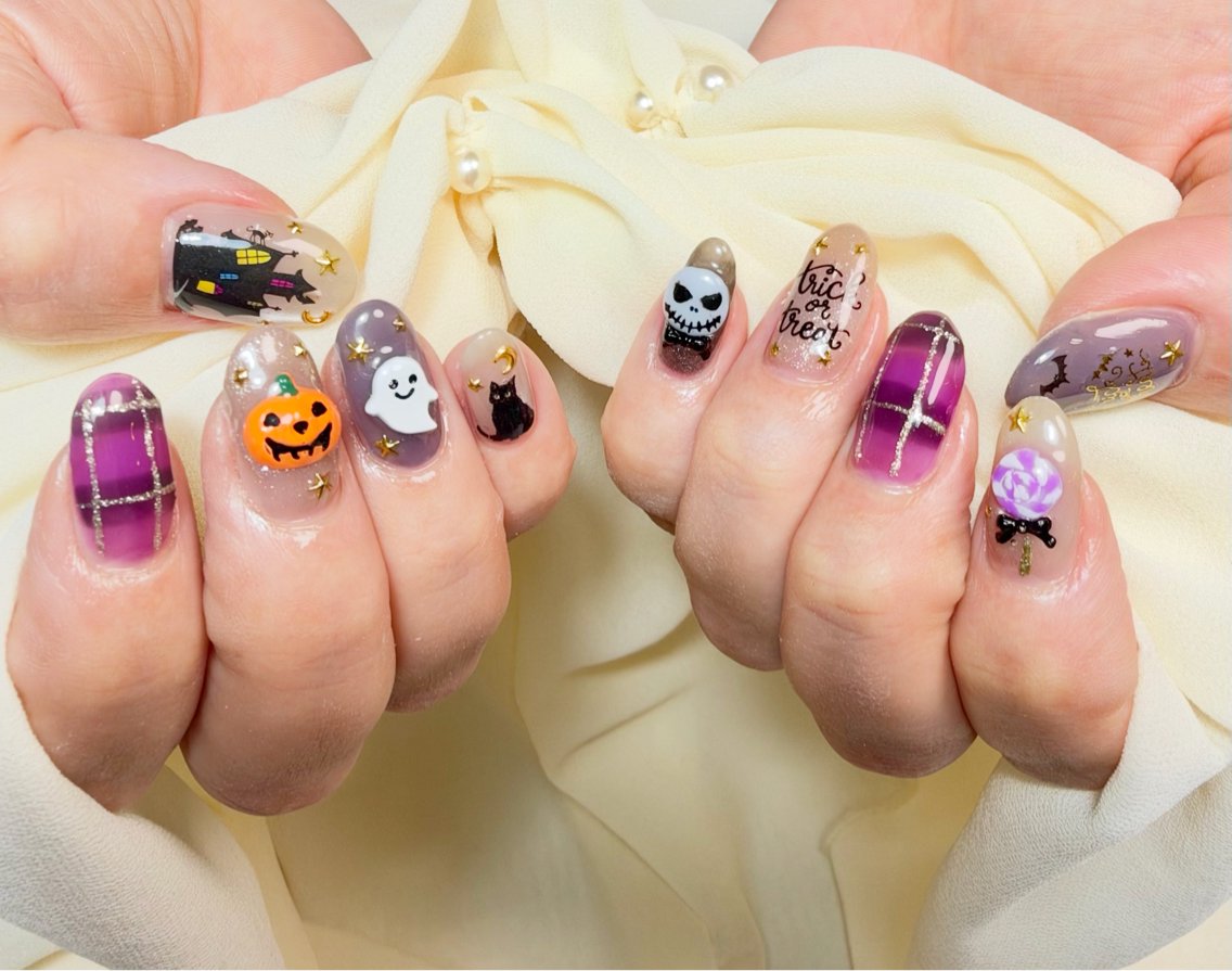 ネイル ハロウィン ハンドネイル ✨韓国✨nail salonLumieのネイルデザイン