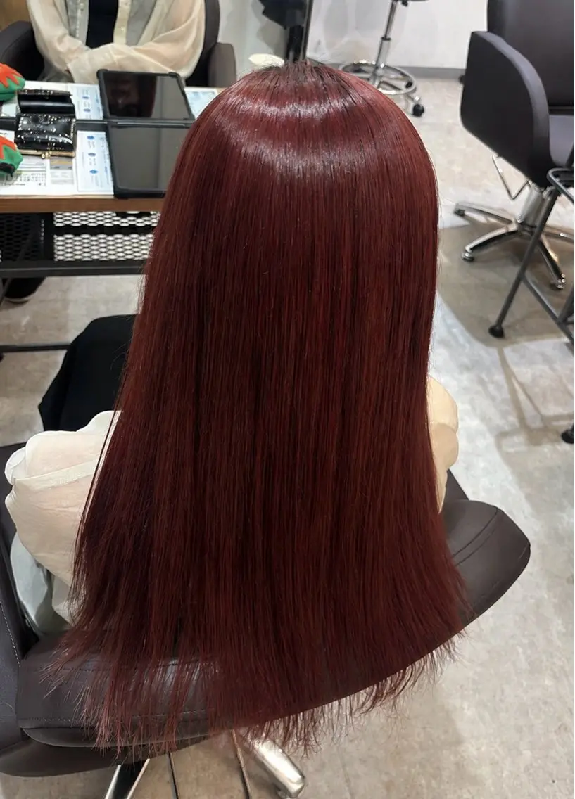 ロング ヘアカラー トリートメント 🍈暗髪艶カラー /🥣韓国風カラーのヘアスタイル