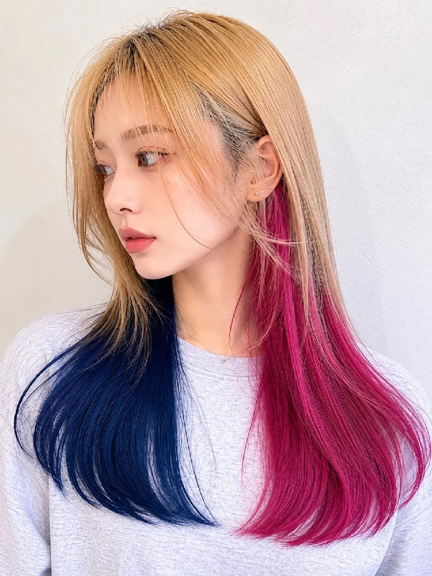 カラー ロング 新木 バレリアのヘアスタイル
