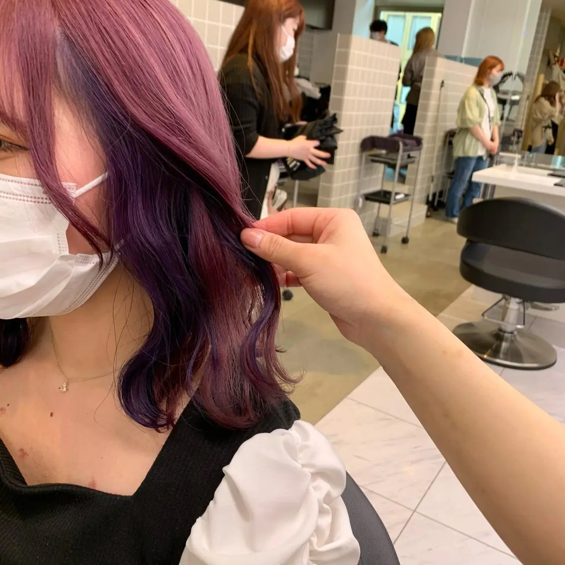 ミディアム カラー ヘアアレンジ 🩵 JURI🩵のヘアスタイル