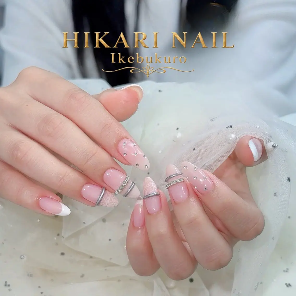 ネイル チークネイル 長さ出し フレンチネイル ガーリー ハロウィン ハンドネイル HikariNail Ikebukuroのネイルデザイン