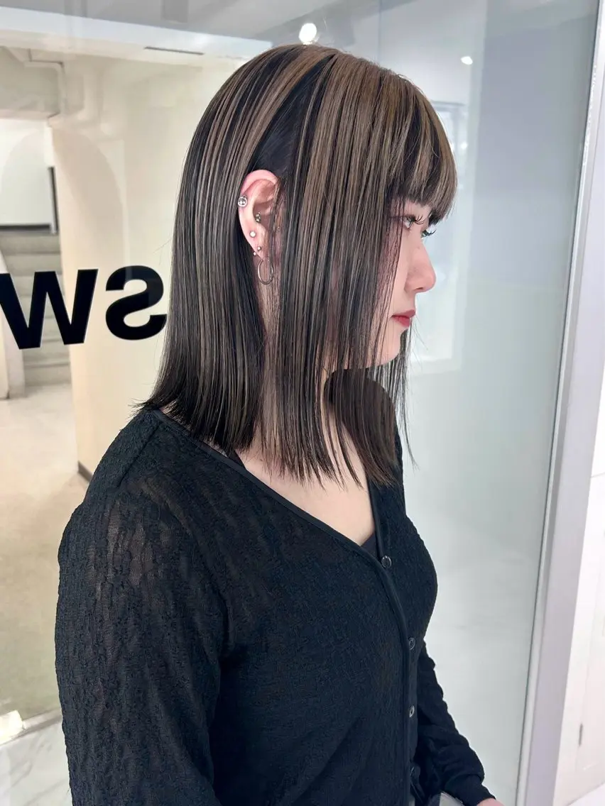 カラー ベージュカラー デザインカラー ミルクティーベージュ shizuna/平尾 /カラー/髪質改善のヘアスタイル