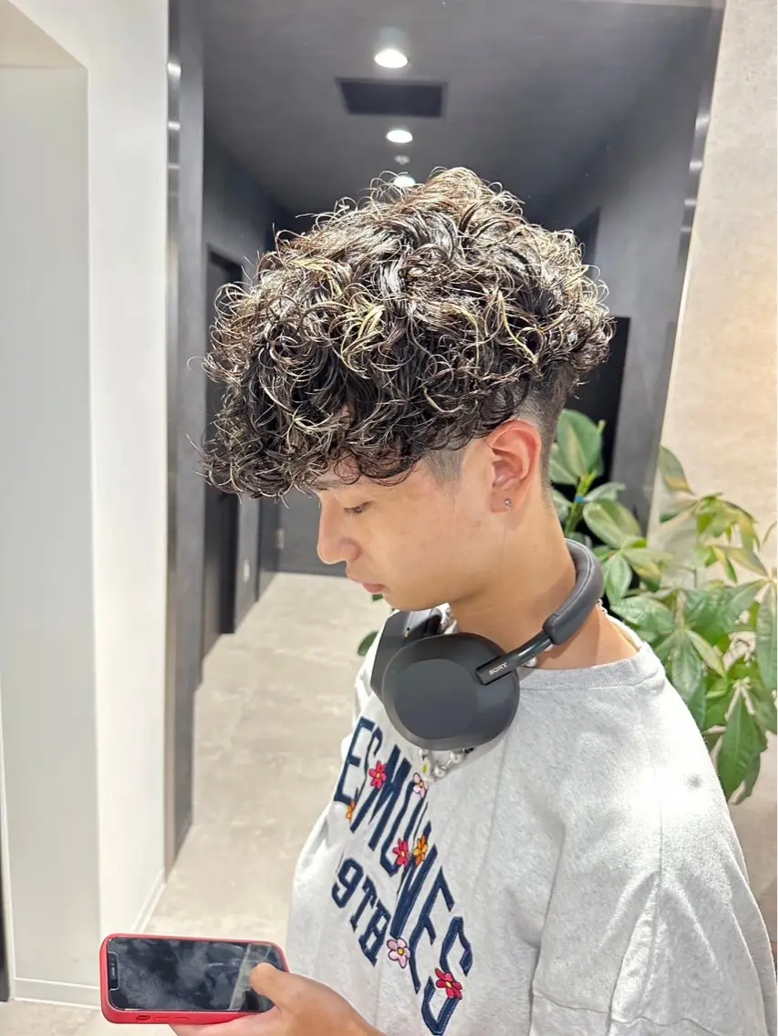 ショート カラー パーマ メンズ カット パーマ ヘアセット 🔥メンズ 特化🔥菊水皐暉🔥のヘアスタイル