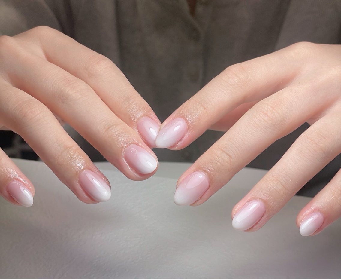 ネイル チークネイル 長さ出し フレンチネイル ジェルネイル 韓国ネイル ハンドネイル MEO NAIL 中野①のネイルデザイン