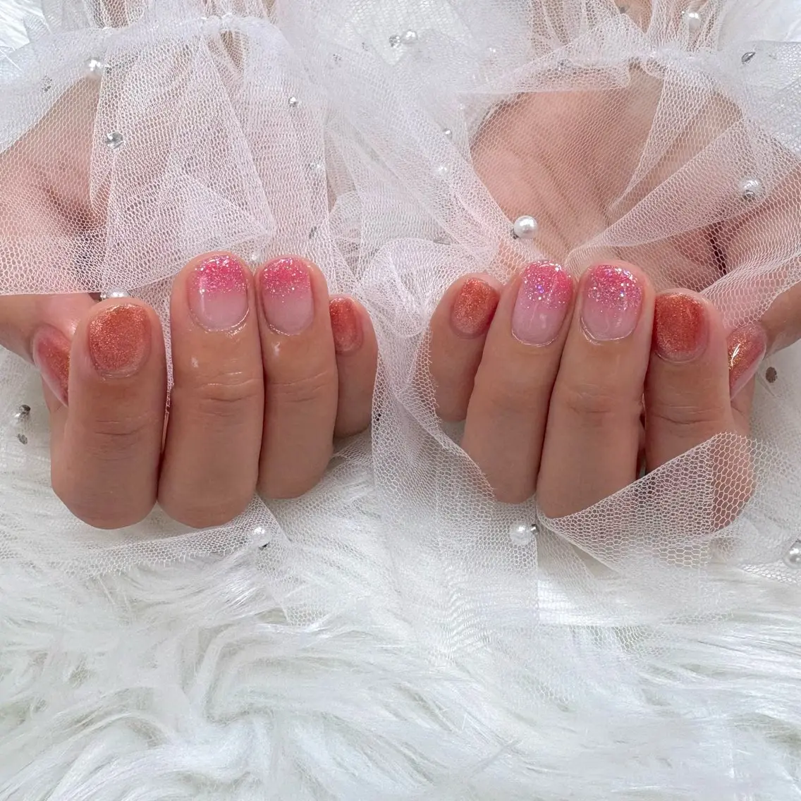 ネイル グラデーション ラメ(グリッター) ラメグラデーション マグネットネイル ハンドネイル SHINE nail salonのネイルデザイン