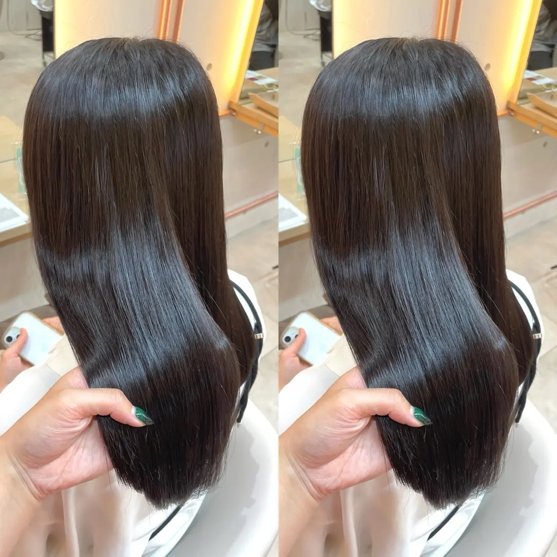 セミロング カラー ブラウンカラー ヘアカラー トリートメント ヘアセット ブリーチ無しダブル カラー🦕まどかのヘアスタイル