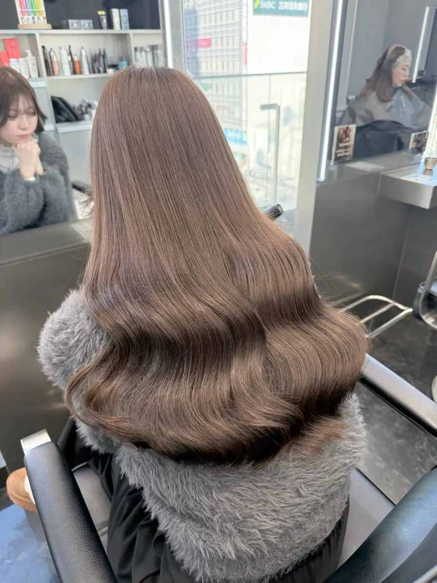 ロング カラー ヘアアレンジ カット ヘアカラー トリートメント ヘアセット 韓国ヘア🖤/透明感 shihoのヘアスタイル
