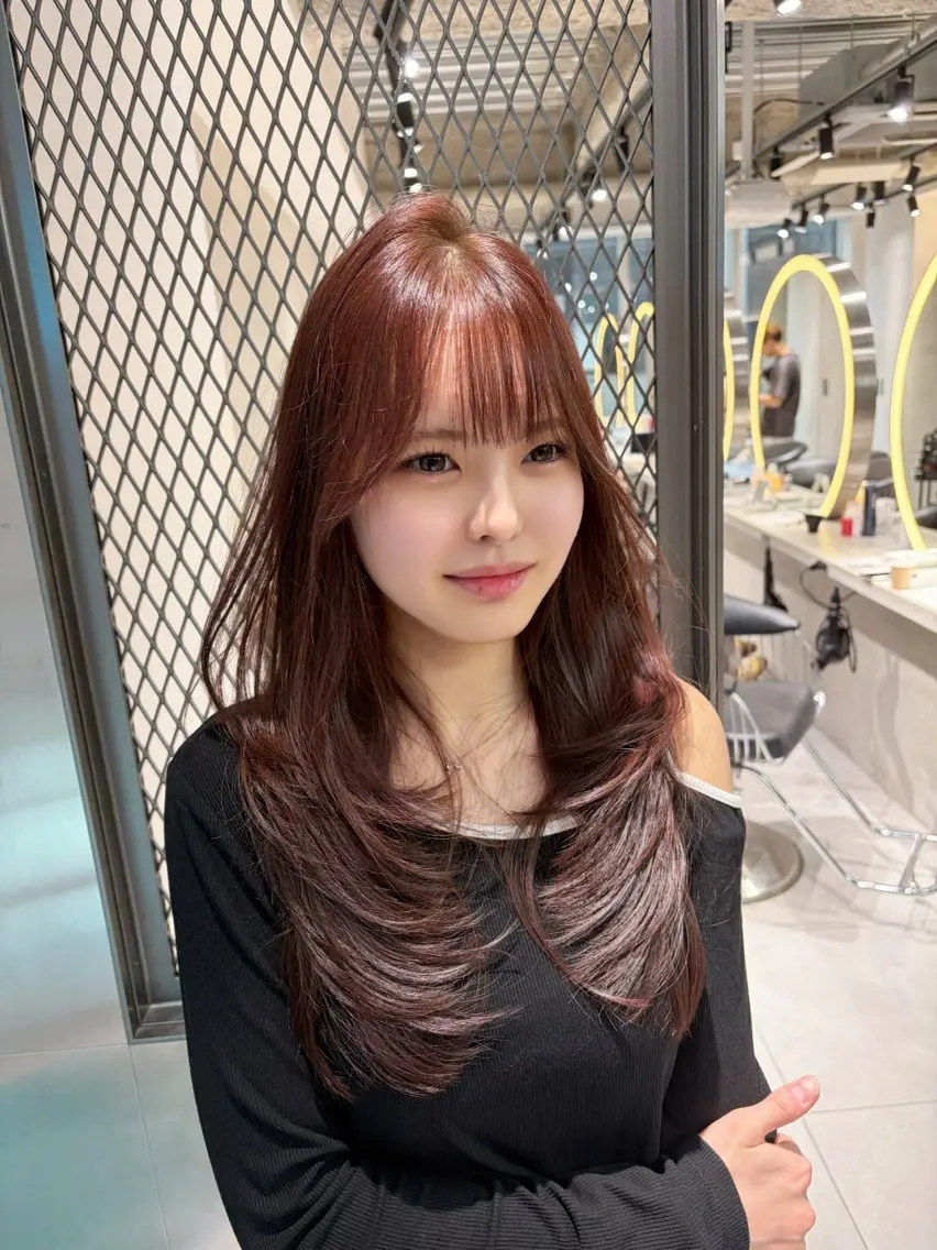 ロング カラー カット ヘアカラー トリートメント 美髪矯正 レイヤーカット/加納のヘアスタイル
