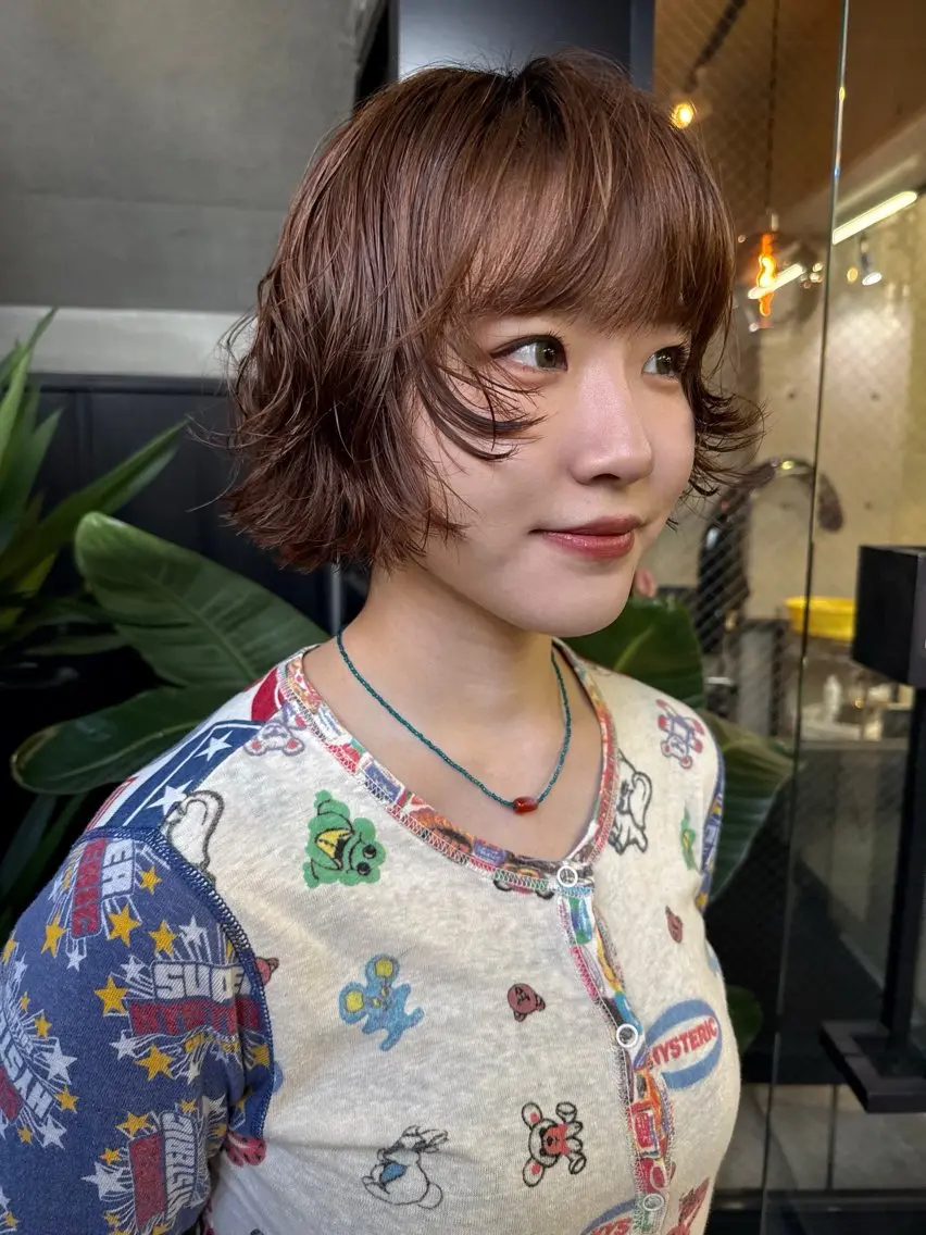 【人気急上昇メニュー☝️✨】フレンチボブ+カラー+パーマ+オリジナルトリートメント付きの写真
