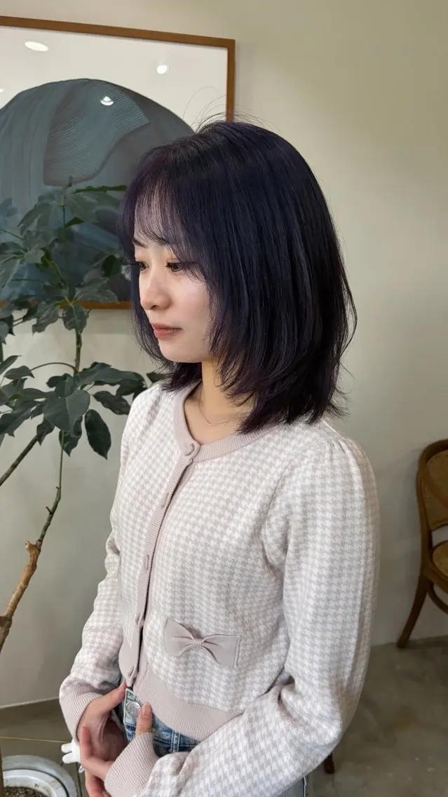 カラー ブルーカラー ブルーラベンダー ラベンダーカラー ヘアカラー honoka uemuraのヘアスタイル