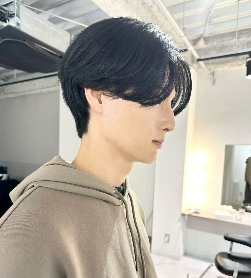 ミディアム メンズ センターパート カット 寺崎 玲輝のヘアスタイル