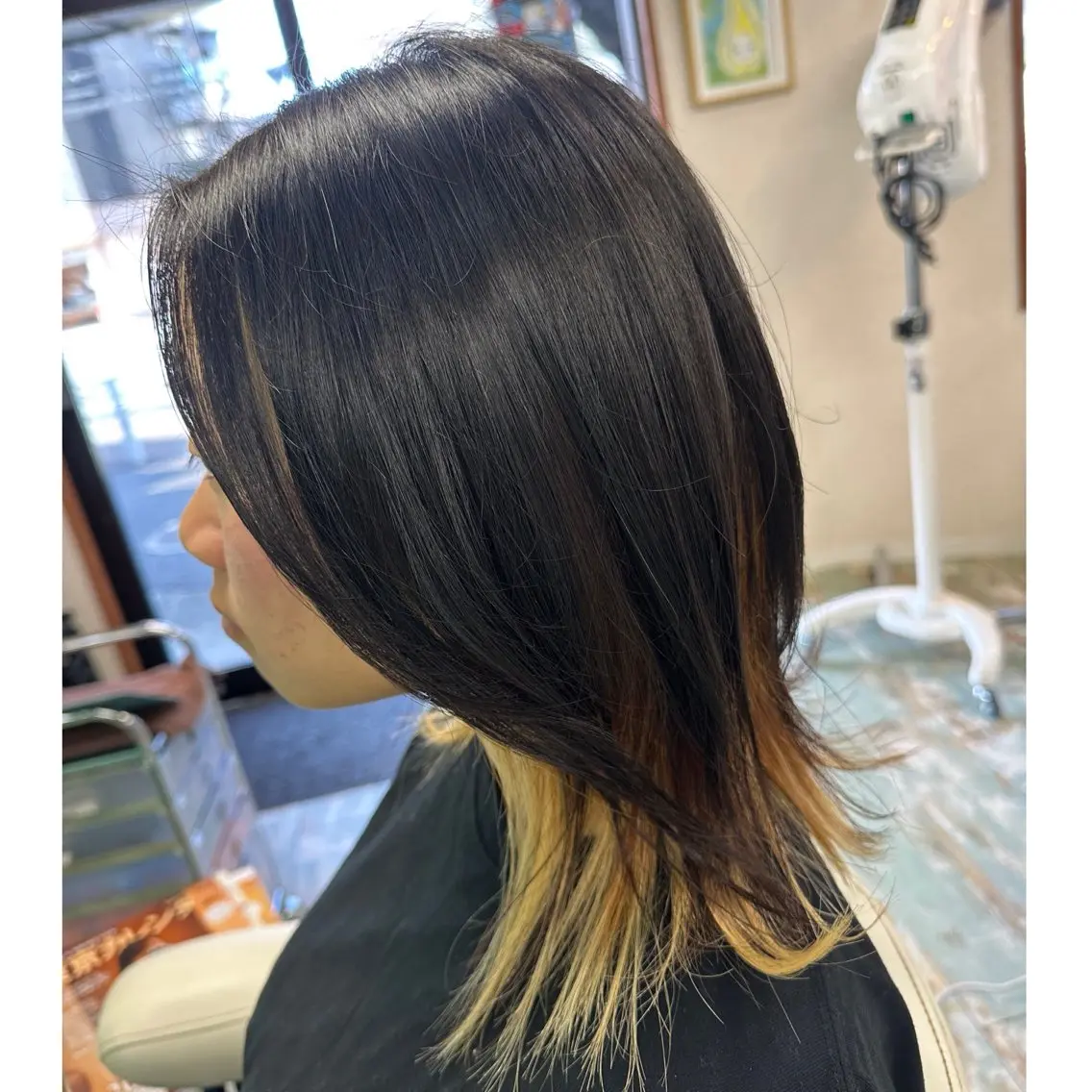 ミディアム カラー ヘアカラー 三原 友美のヘアスタイル