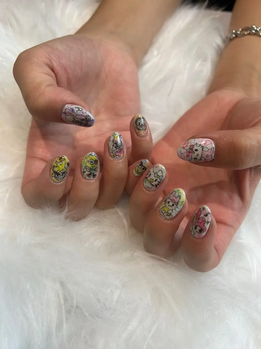 ネイル 成人式 長さ出し 韓国ネイル ショートネイル ハンドネイル ♡透明感カラー★ ネイル/しの♡のヘアスタイル