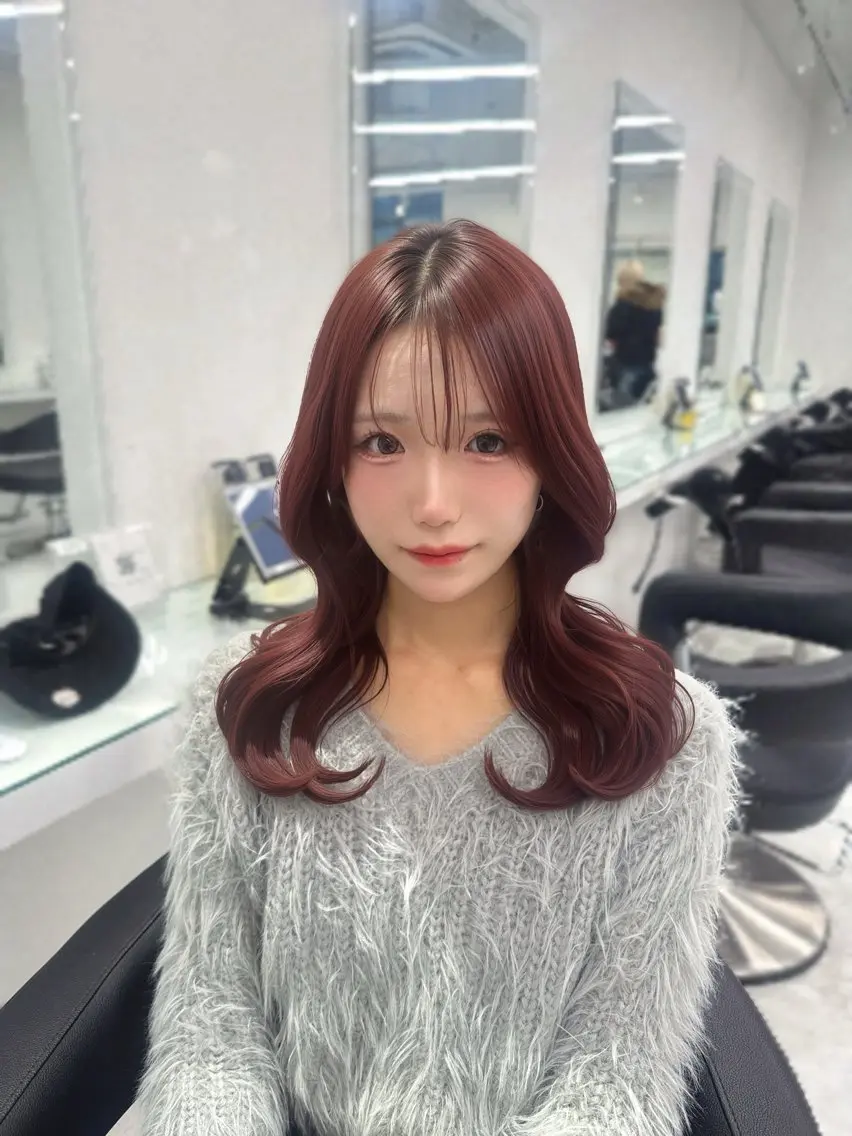 セミロング カラー ヘアカラー トリートメント 🩰フレンチガーリー ヘア🩰🍨AYAのヘアスタイル