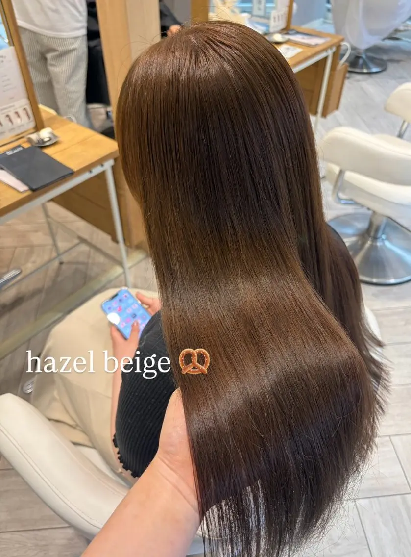 ロング ヘアカラー トリートメント 蓮池 愛海のヘアスタイル