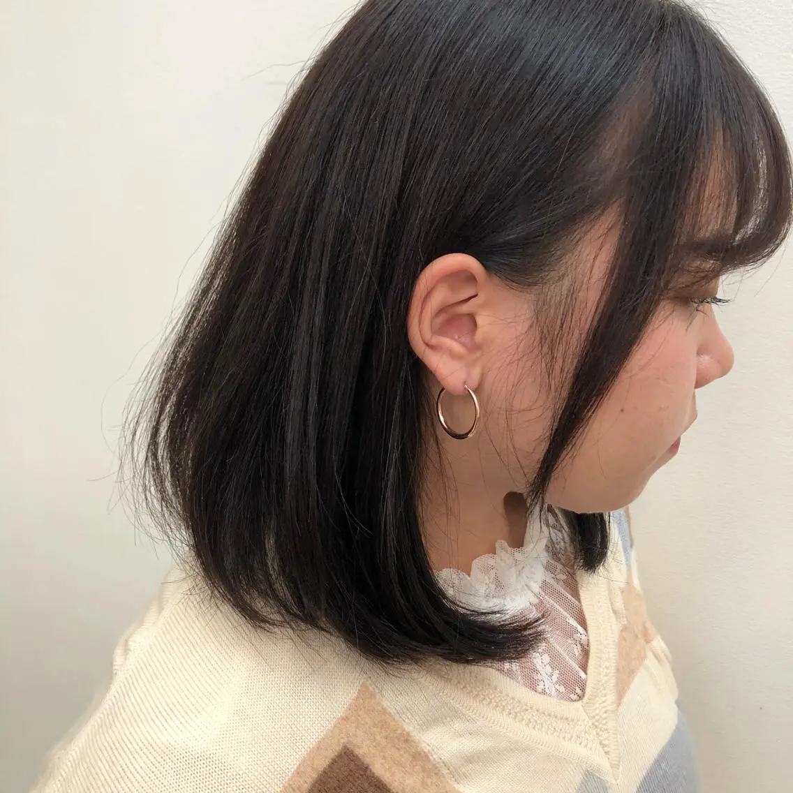 ミディアム カラー 艶カラー🌙縮毛矯正 /ボブ【Reina】のヘアスタイル