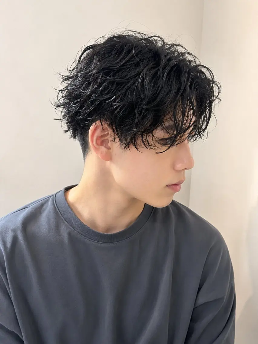 メンズカット+パーマ+眉カット+1stepトリートメントの写真