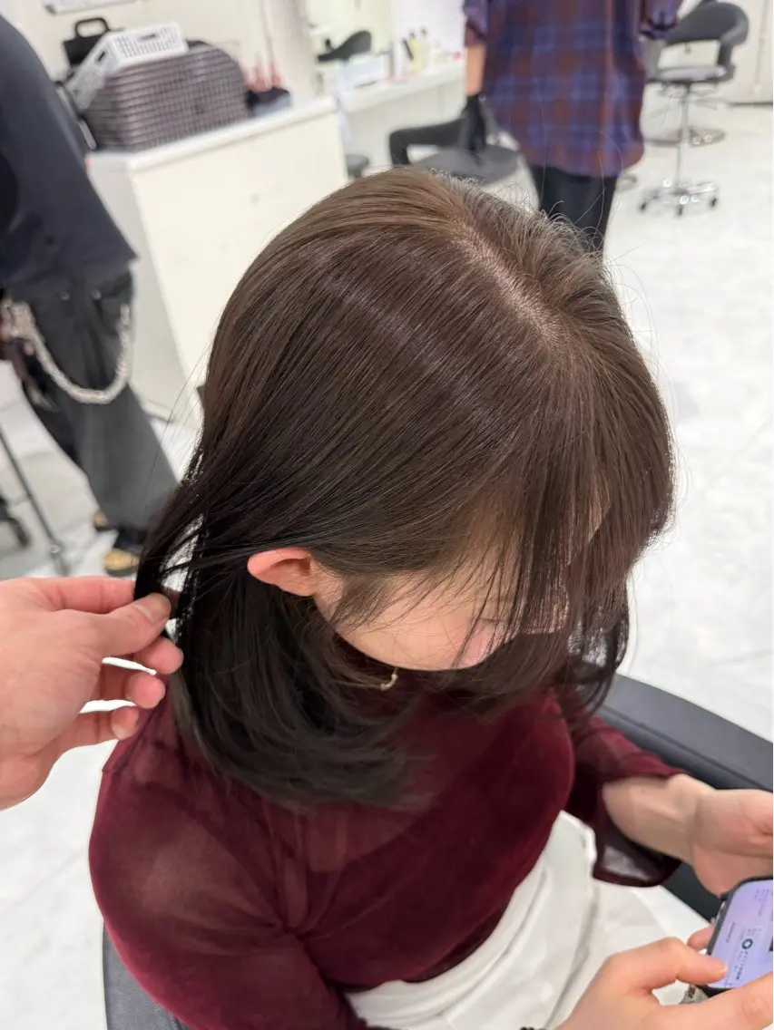 ミディアム カラー ヘアカラー トリートメント ♡上品韓国髪♡ブラ ウン/SAYATOのヘアスタイル