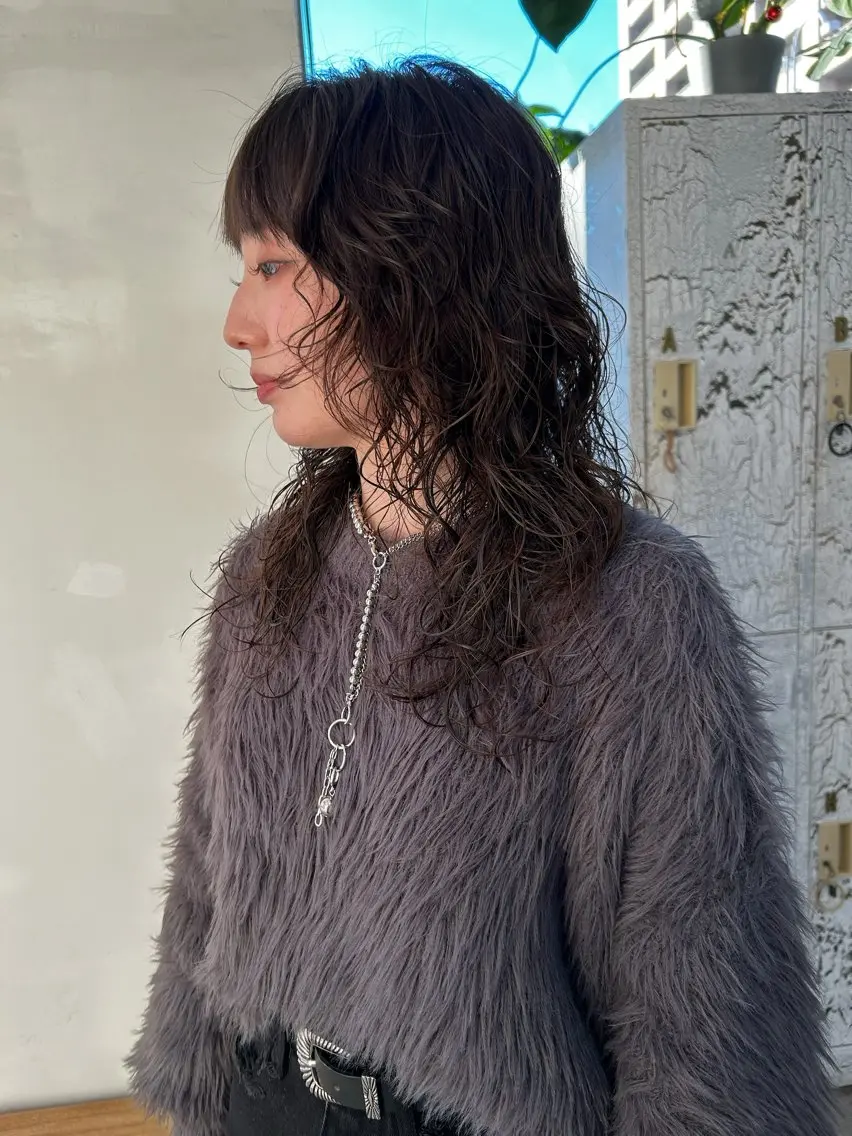 ロング カット パーマ 浅野 敬亮のヘアスタイル