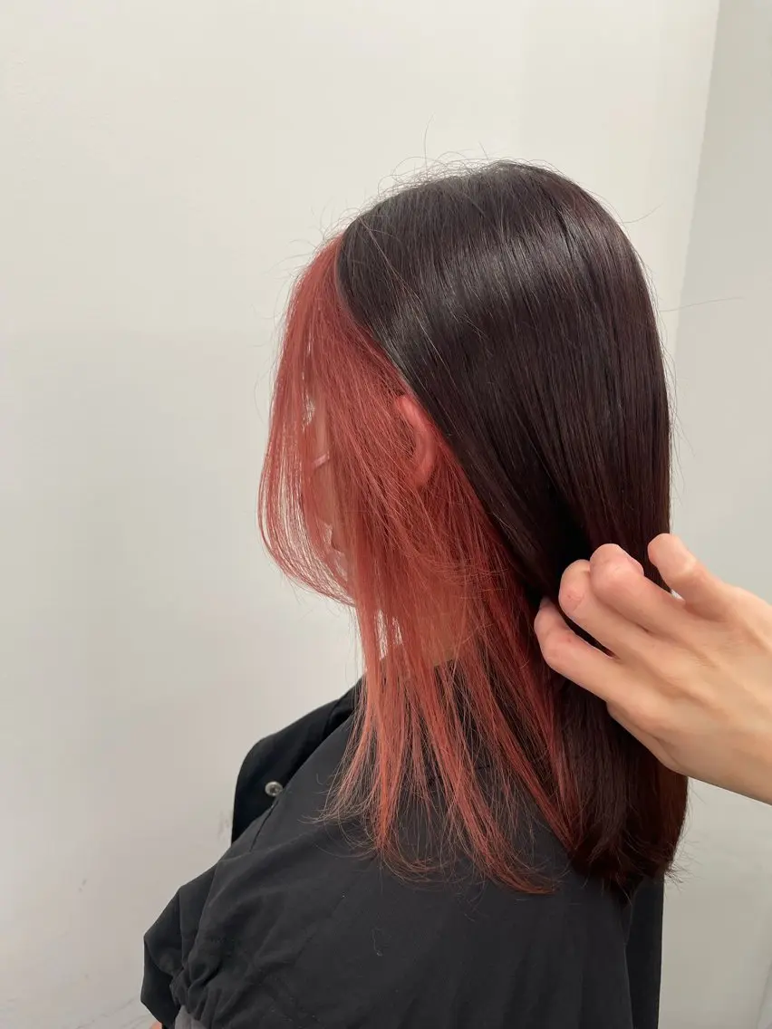 ミディアム カラー ヘアカラー かめい りなのヘアスタイル