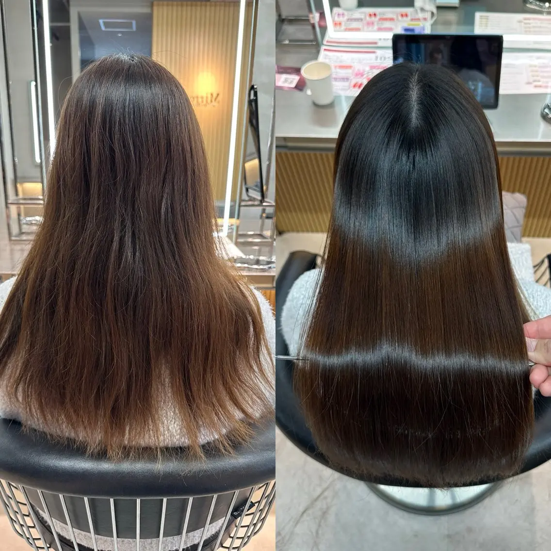 セミロング カット 縮毛矯正 トリートメント ✨髪質改善特化✨副 店長椎葉信乃介のヘアスタイル