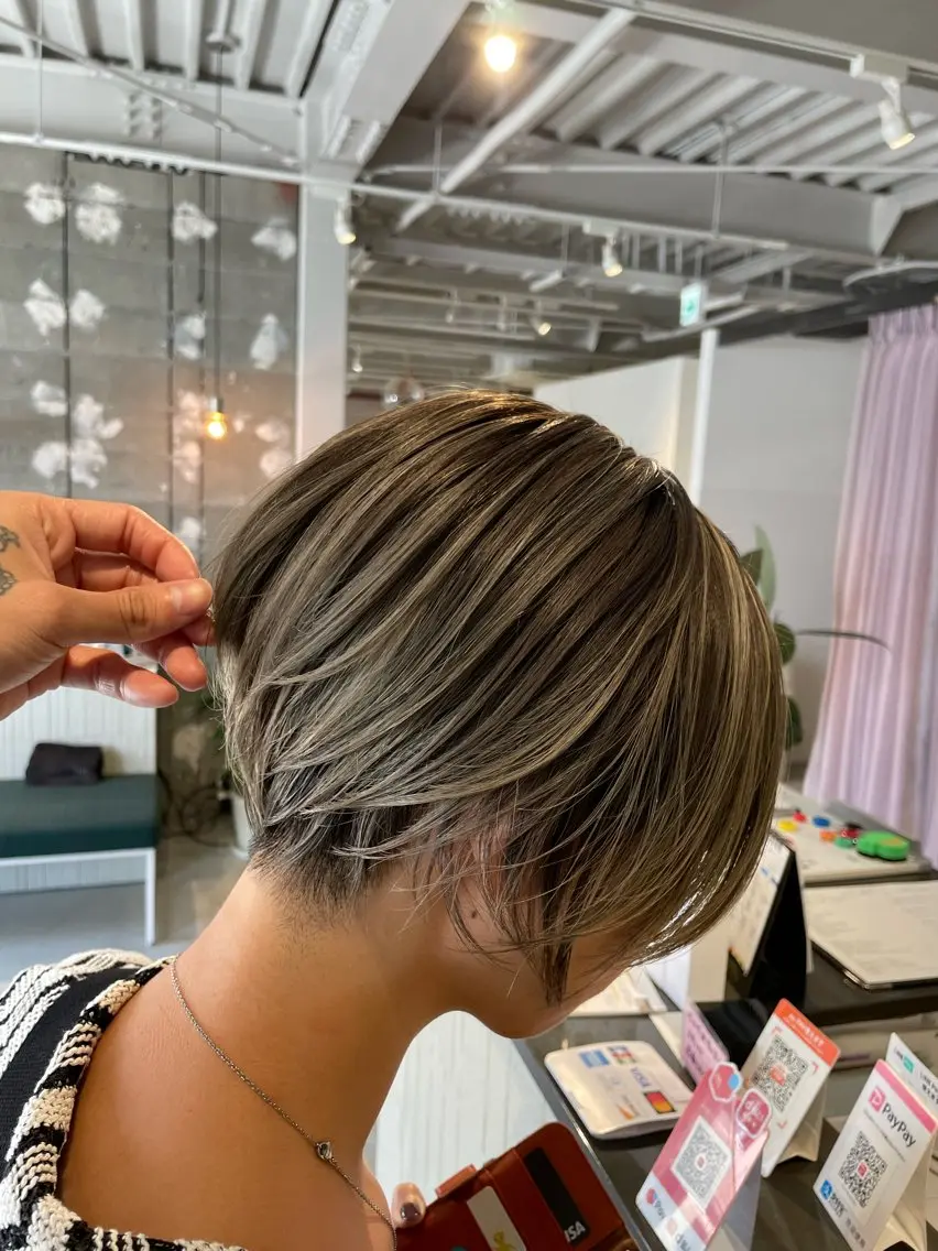 ショート カラー カット ヘアカラー トリートメント 💎韓国カラー Giness坂下巧のヘアスタイル