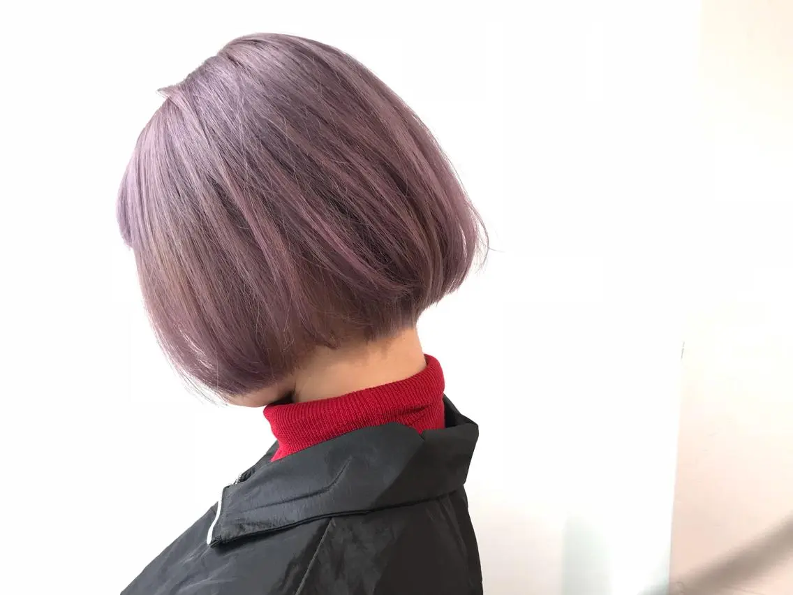 ショート カラー ブリーチ ピンクカラー ピンクパープル パープルカラー 透明感カラー/ レイヤー　YUKAのヘアスタイル